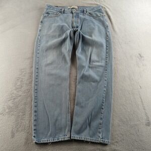 Vintage Y2K Levis Jeans 36x32 Blue Light Wash Faded 505 Straight Wide Skater